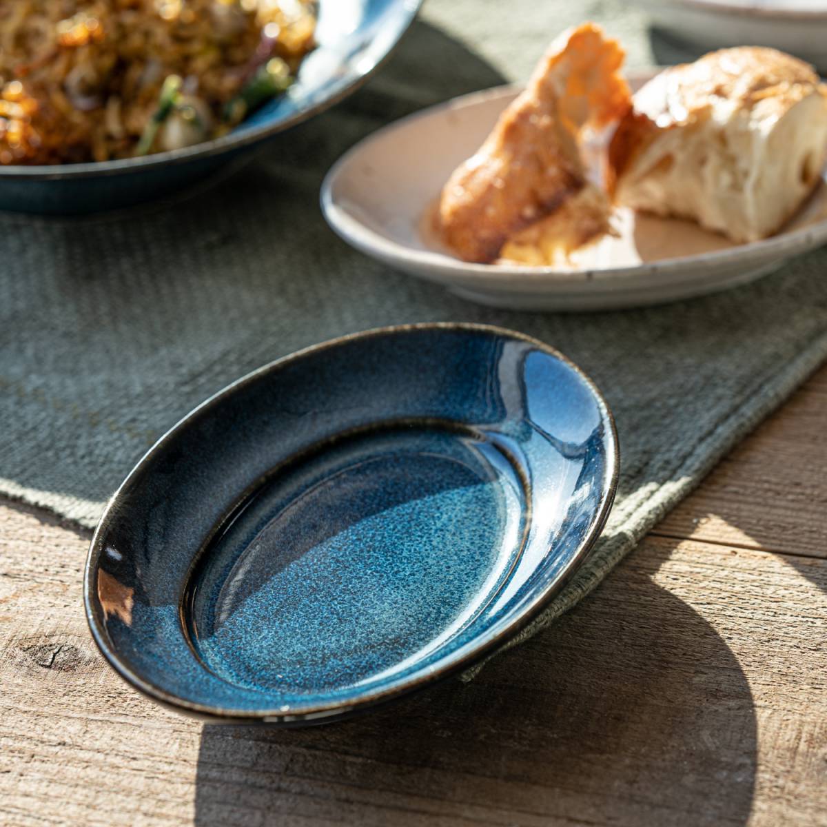 深山(miyama.) cadre-カードル- プラター17cm 海鼠釉[美濃焼] - カフェ