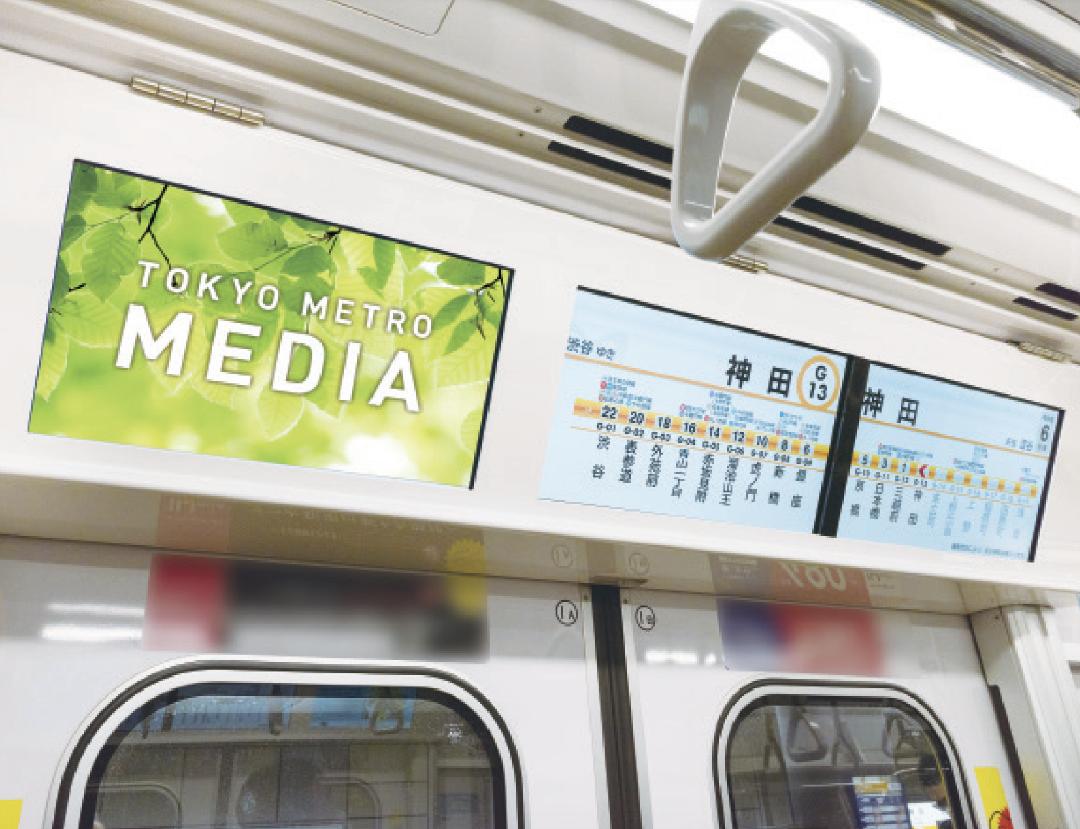 東京メトロ銀座線 車両貫通部ドア横ポスター（銀座カルテット
