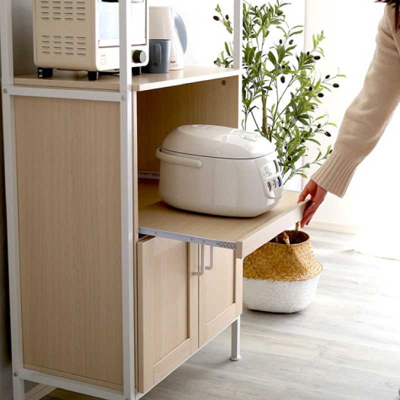 送料無料】スリムで使いやすいナチュラルウッド食器棚 64cm幅