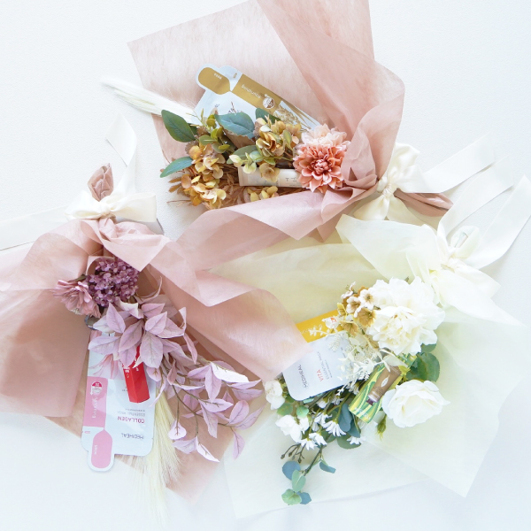 コスメブーケキット【3点】選べるコスメ ホワイト&グリーン|コスメ