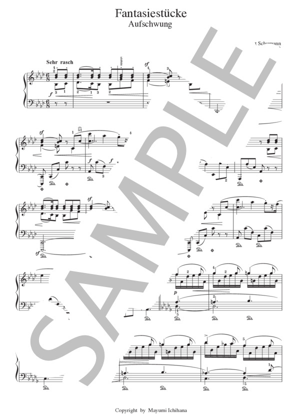 楽譜】シューマン作曲 幻想小曲集 飛翔 Op.12-2 / ロベルト