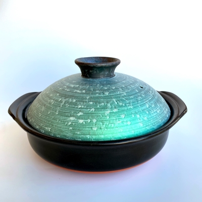 菊花 瑠璃釉セラミック加工IH用土鍋 9号｜ばんこの里ONLINE SHOP