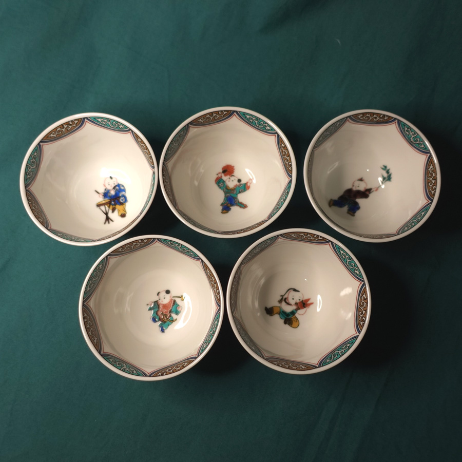 九谷焼 青郊窯 唐子の湯呑5客 | WE21ジャパン