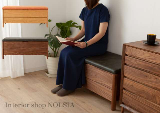 楽天市場】ベンチ ベンチチェスト ウォールナット レザー ベンチ 収納