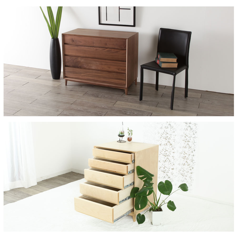 天然木のやさしさが伝わるナチュラルデザイン[refline] チェスト 90