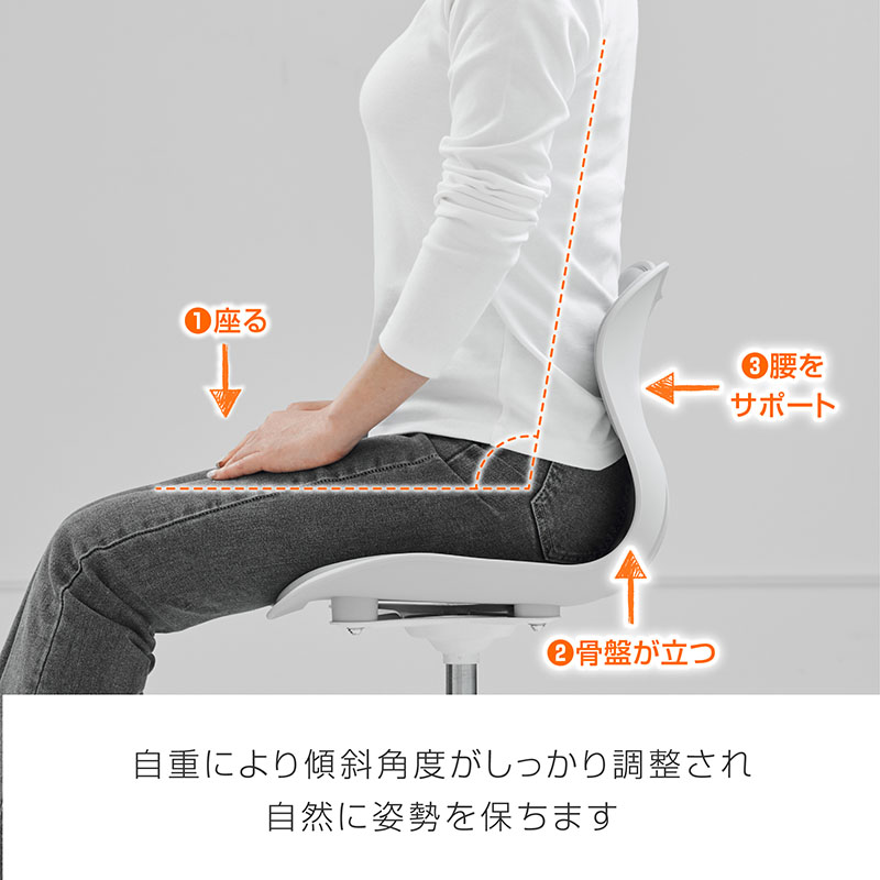 楽天市場】骨盤サポートチェア キャスター付き グレー デスクチェア