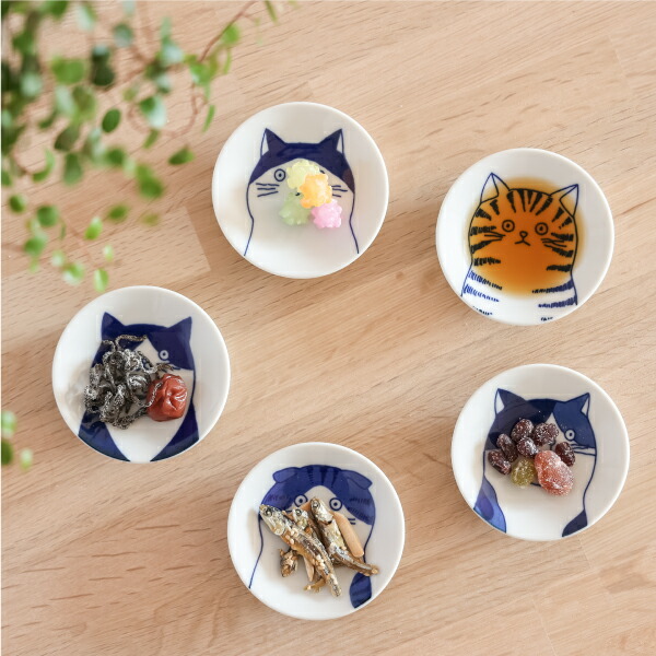 楽天市場】5cats 猫柄 豆皿 8cm 1枚 食器 ハチワレ ノラ ドラ ミケ