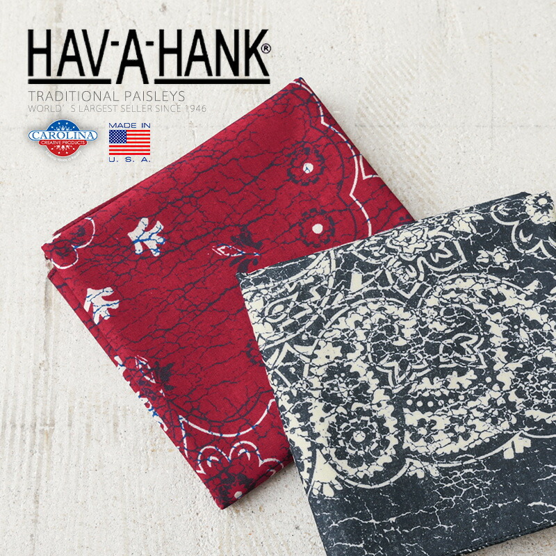 楽天市場】HAV-A-HANK ハバハンク バンダナ RUSTIC & FLORAL MADE IN