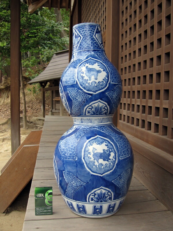 楽天市場】中国 清時代 染付 瓢箪形 大花瓶62cm 中国陶磁器 陶器 磁器