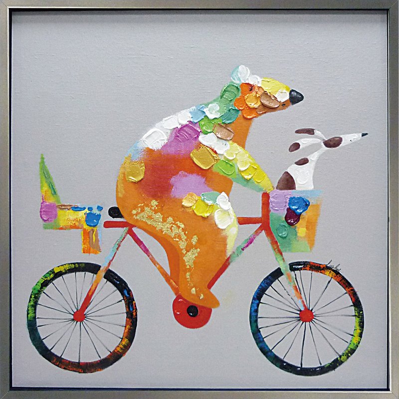 楽天市場】絵画 アート カラフル ブルドッグ/インテリア 額入り 額装込