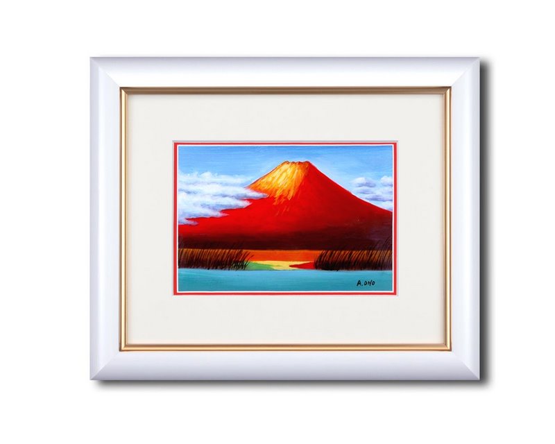 楽天市場】油絵 絵画 赤富士/インテリア 額入り 額装込 風景画 油絵
