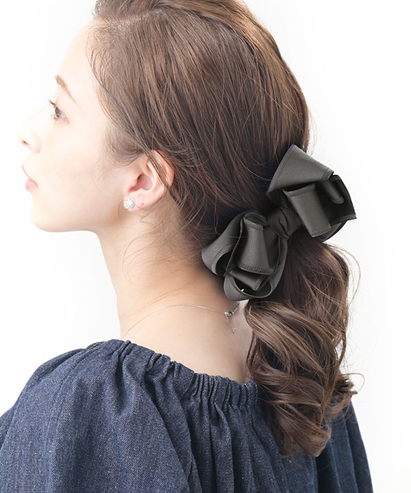 ボリュームリボンバナナクリップ H7167 | ヘアアクセサリー,バナナ