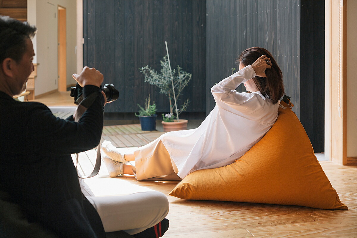 楽天市場】【公式】 ビーズクッション 「座・気まま」ツムギクロス生地