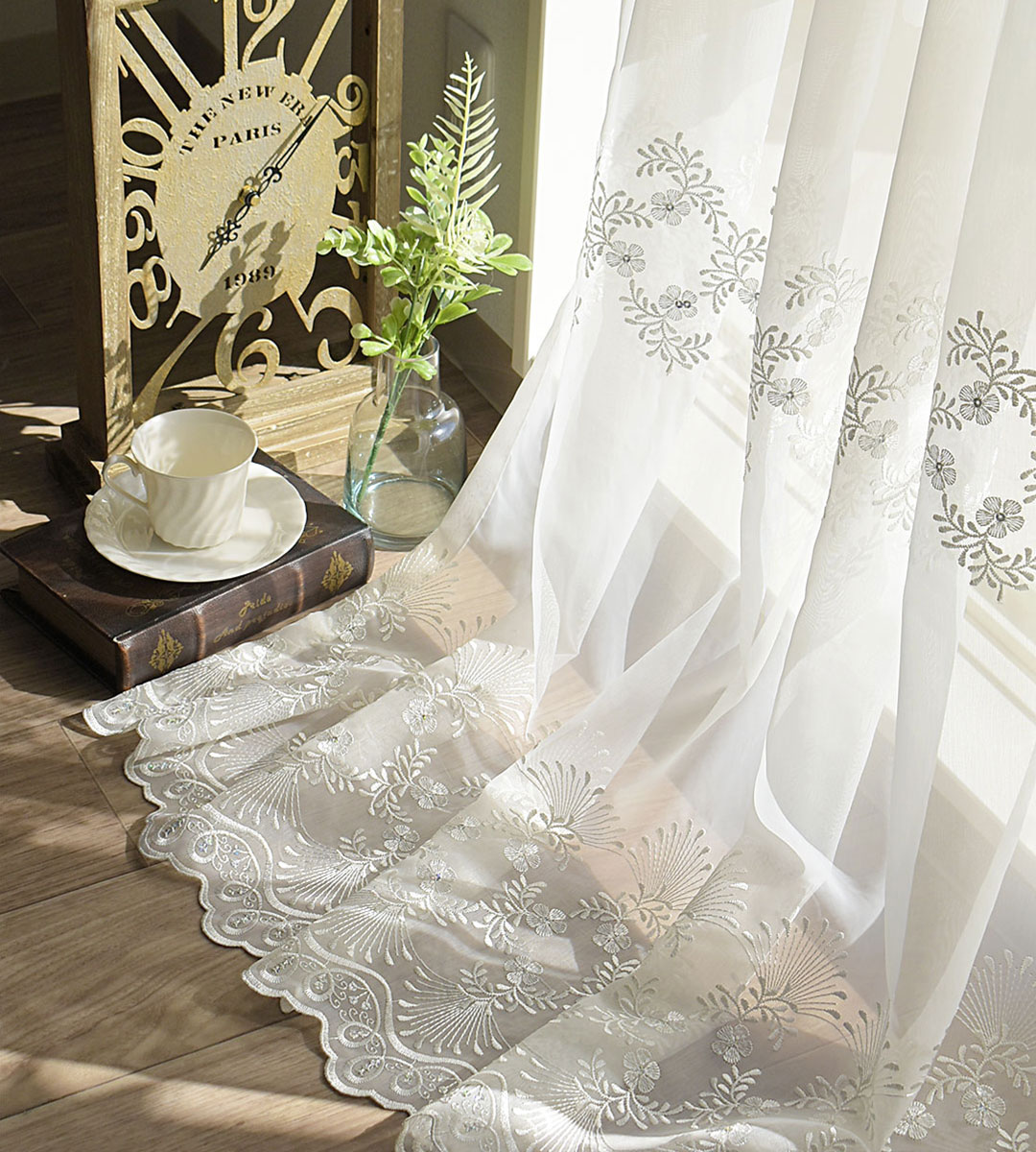 楽天市場】レースカーテン トルコレース ジュリアシルバー ホワイト
