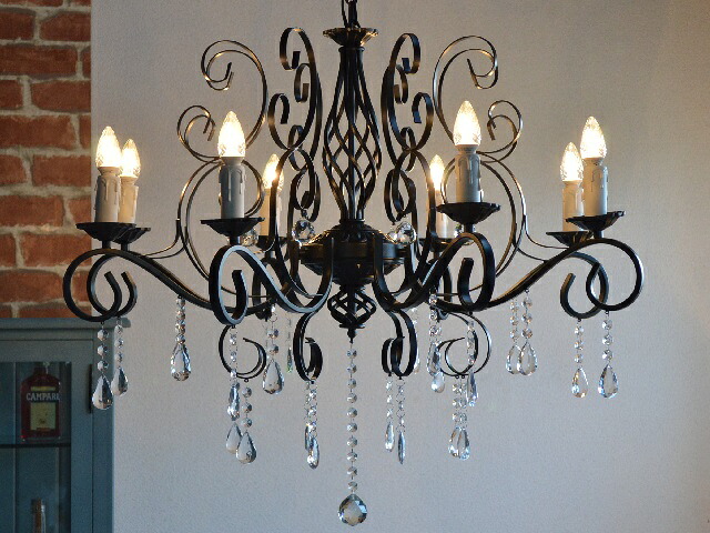 楽天市場】天井照明 シャンデリア 黒 つや消し 8灯【アンテミオン8