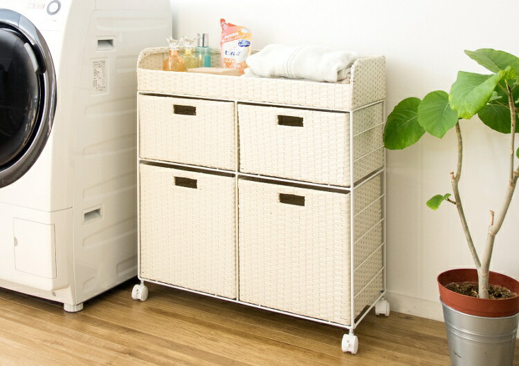 楽天市場】【レビュー特典付き】ランドリー収納 洗面所 収納 チェスト