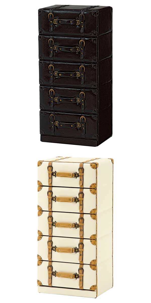 楽天市場】アンティーク風 チェスト 5段 トランク トランクケース