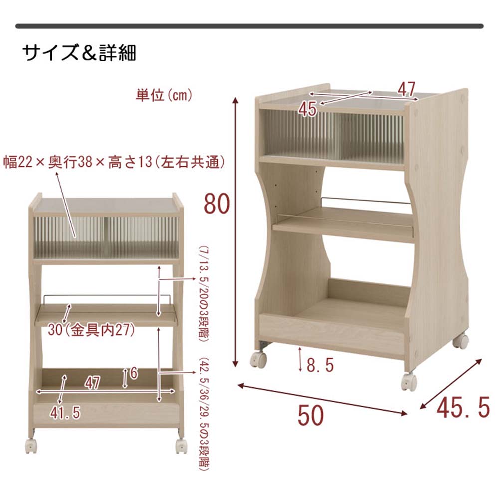 楽天市場】キャスター付きキッチンワゴン キッチンワゴン キッチン収納