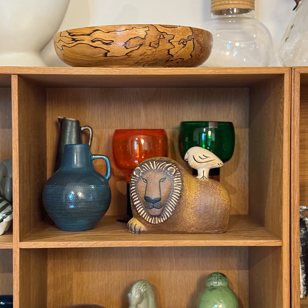 ライオンとトリ（リサ・ラーソン／Lisa Larson） フリーデザイン