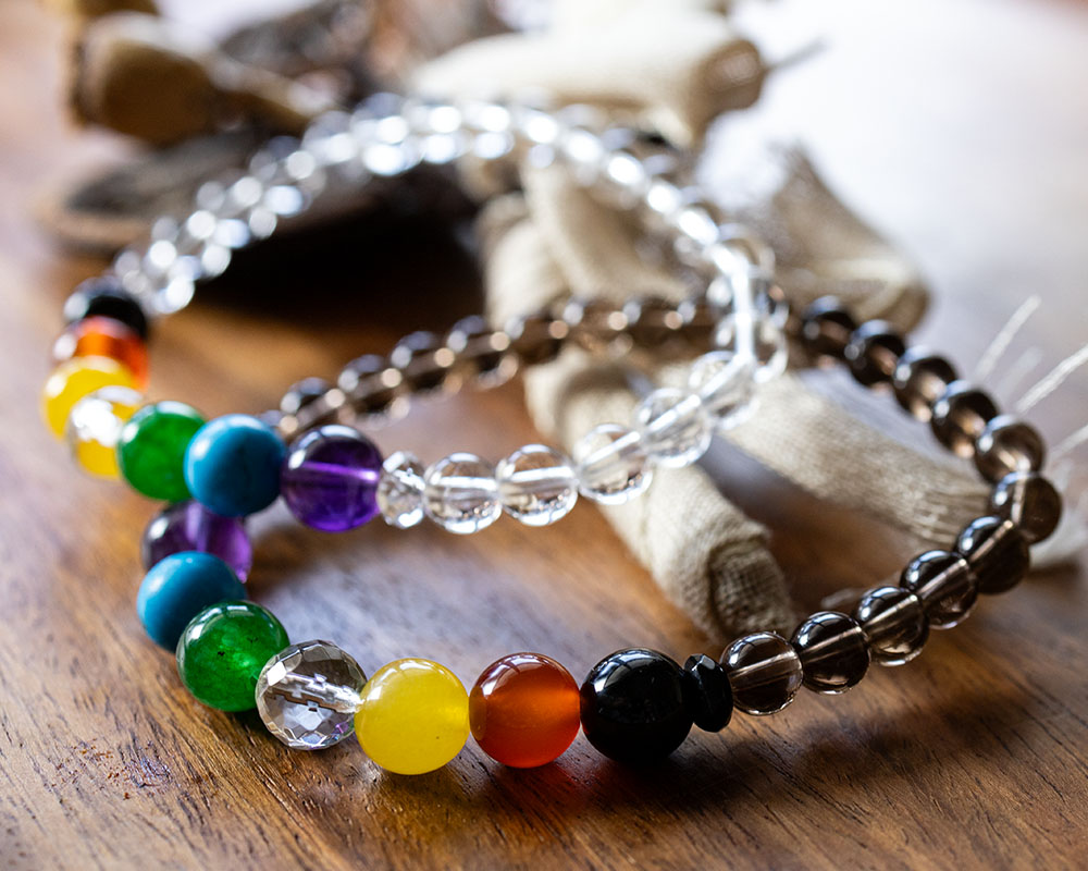 楽天市場】天然石 セブン チャクラ ブレスレット 【七色お守り