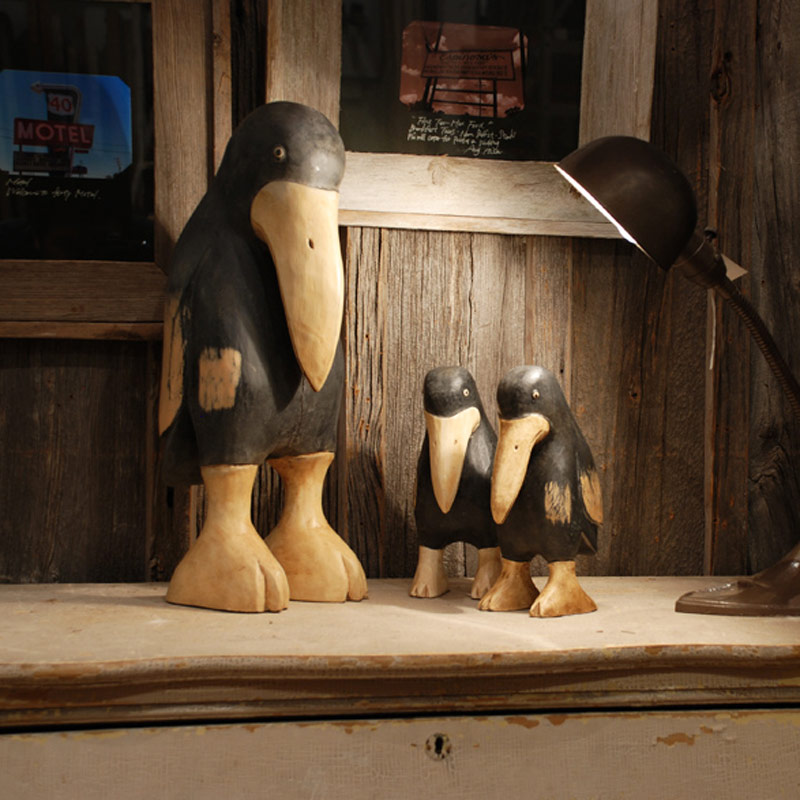 楽天市場】ウッドカービング クロウ (ビッグ) (カラス)【 木彫り 置物