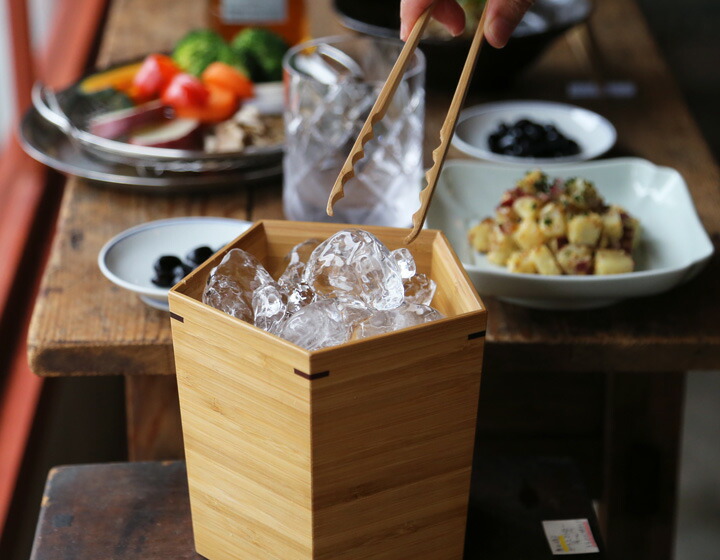 楽天市場】公長齋小菅 五角形アイスペール トング付き 竹製 氷入れ