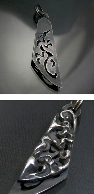 仁-ZIN- 日本刀 沁 SHIN シルバー ネックレス チェーン付 ペンダント