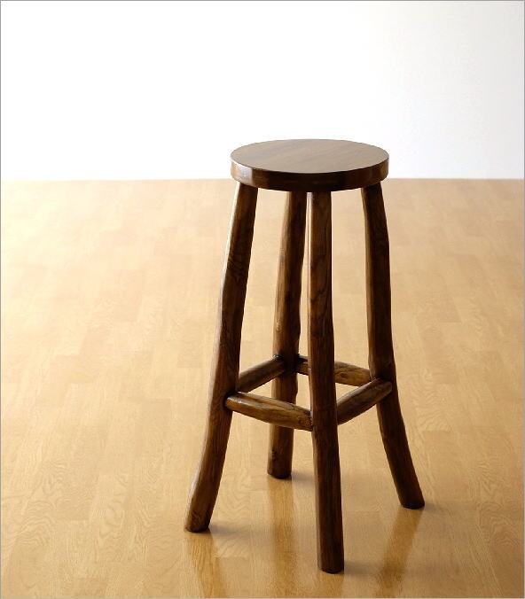 楽天市場】チーク無垢材 木製スツール ハイスツール カウンター