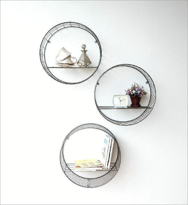 楽天市場】ウォールシェルフ アイアン おしゃれ 丸 ボックス