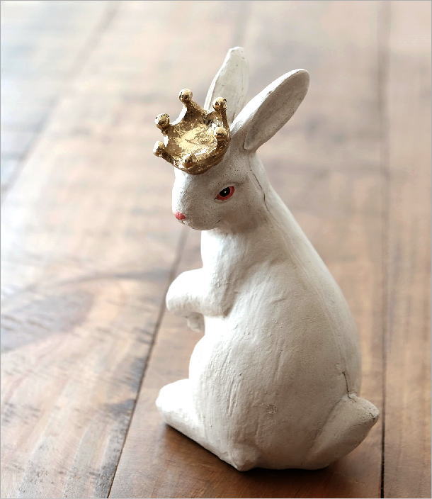 楽天市場】うさぎ 置物 オブジェ かわいい 可愛い 白 アイボリー