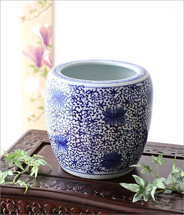 楽天市場】植木鉢 おしゃれ 陶器 火鉢 陶器鉢 メダカ鉢 金魚鉢 丸型