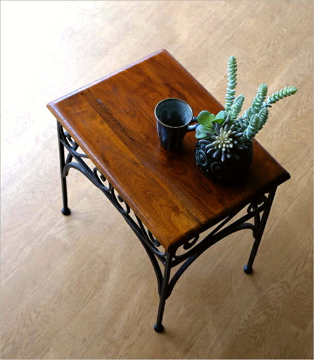楽天市場】サイドテーブル おしゃれ 木製 アイアン 脚 玄関 ソファ