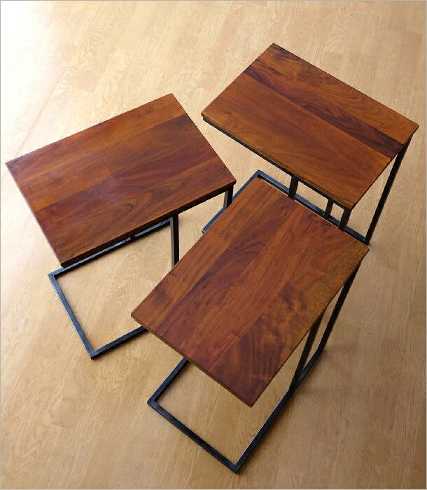 楽天市場】サイドテーブル 木製 アイアン コの字型 ソファーサイド