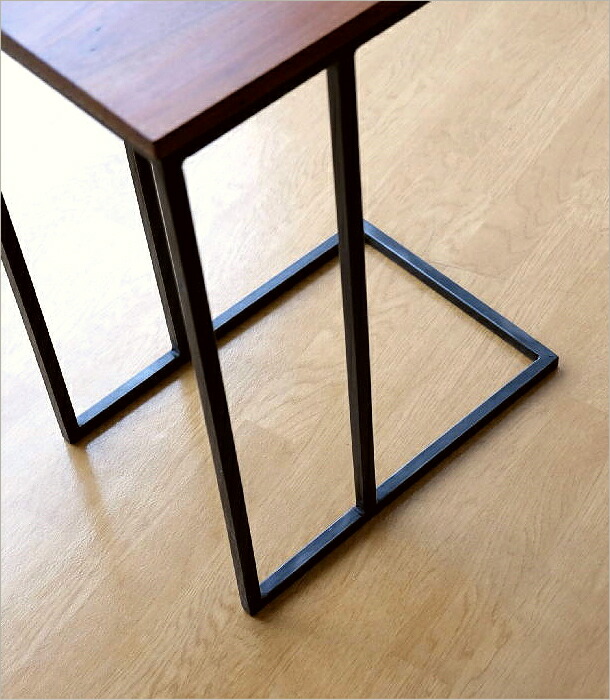 楽天市場】サイドテーブル 木製 アイアン コの字型 ソファーサイド