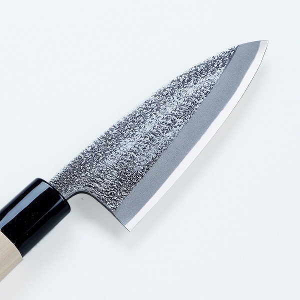 楽天市場】美貴久 小出刃包丁 片刃 120mm 白紙2号 鋼付 槌目仕上げ
