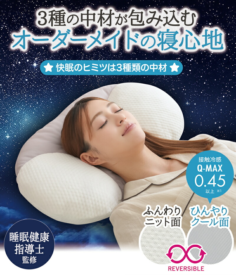 楽天市場】睡眠健康指導士監修 快眠五つ星まくら 両面使える 冷感