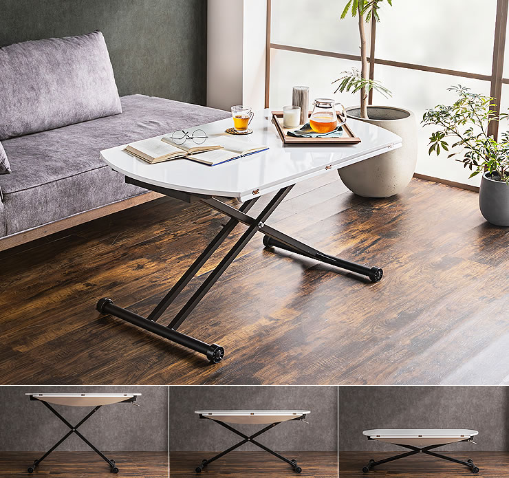 楽天市場】4色から選べる折りたたみ式の昇降テーブル120cm幅 ※代引き