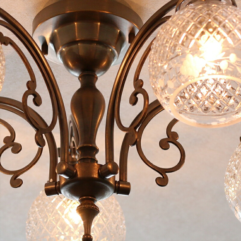 楽天市場】シーリングシャンデリア アンティーク調ガラスシェード