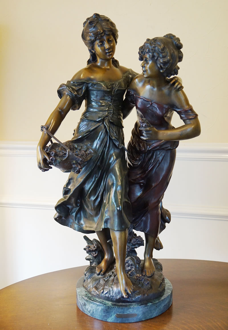 楽天市場】アンティーク ブロンズ像 置物 Auguste Moreau オーギュスト