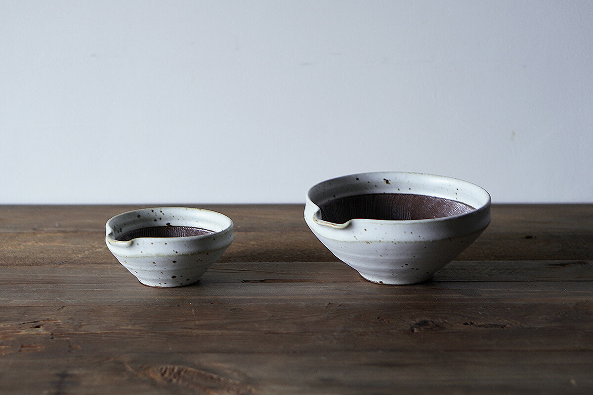 山只華陶苑 ｜ すり鉢 6寸 4寸 ワラ白 JUJU mortier 美濃焼 高田焼