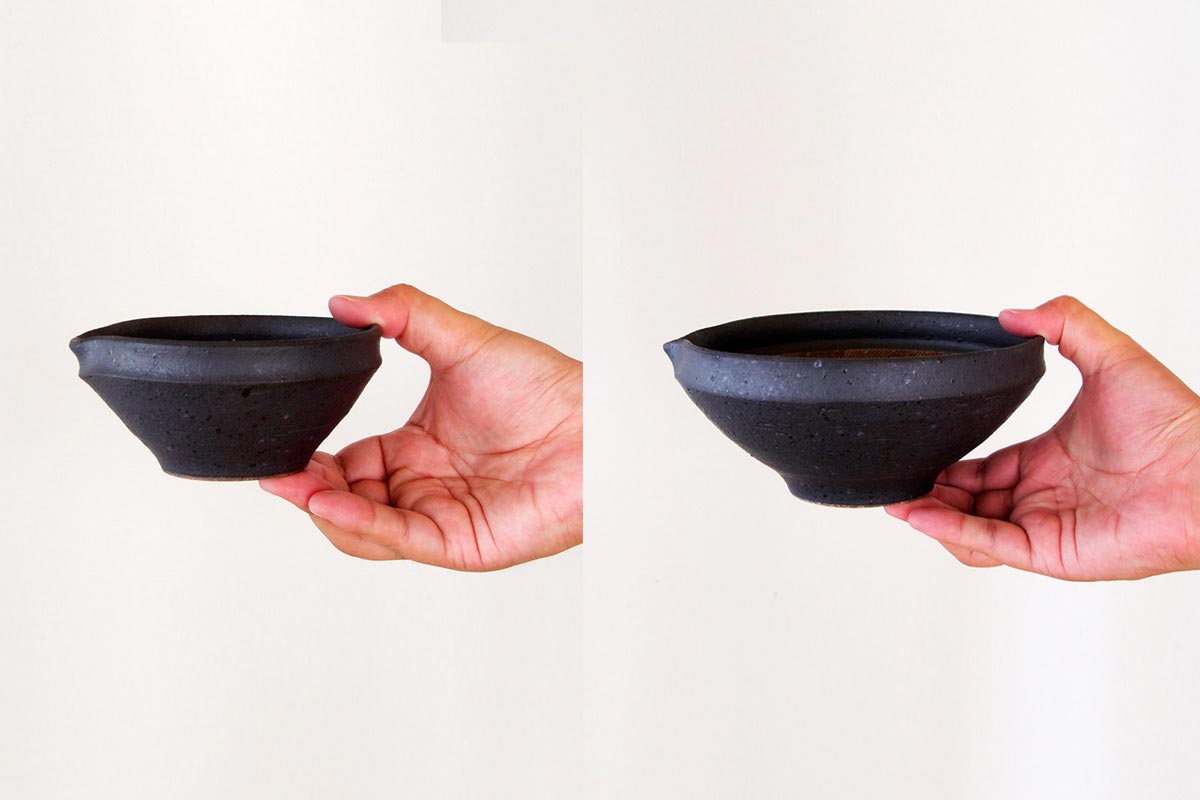 山只華陶苑 ｜ すり鉢 6寸 4寸 鉄クロ JUJU mortier 美濃焼 高田焼