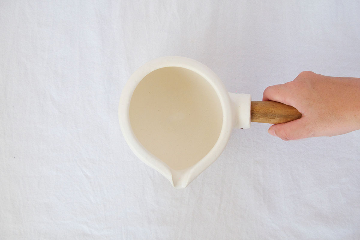 お一人様2点まで] 馬場勝文陶工房 ｜ ふた付き耐熱ミルクパン［白］