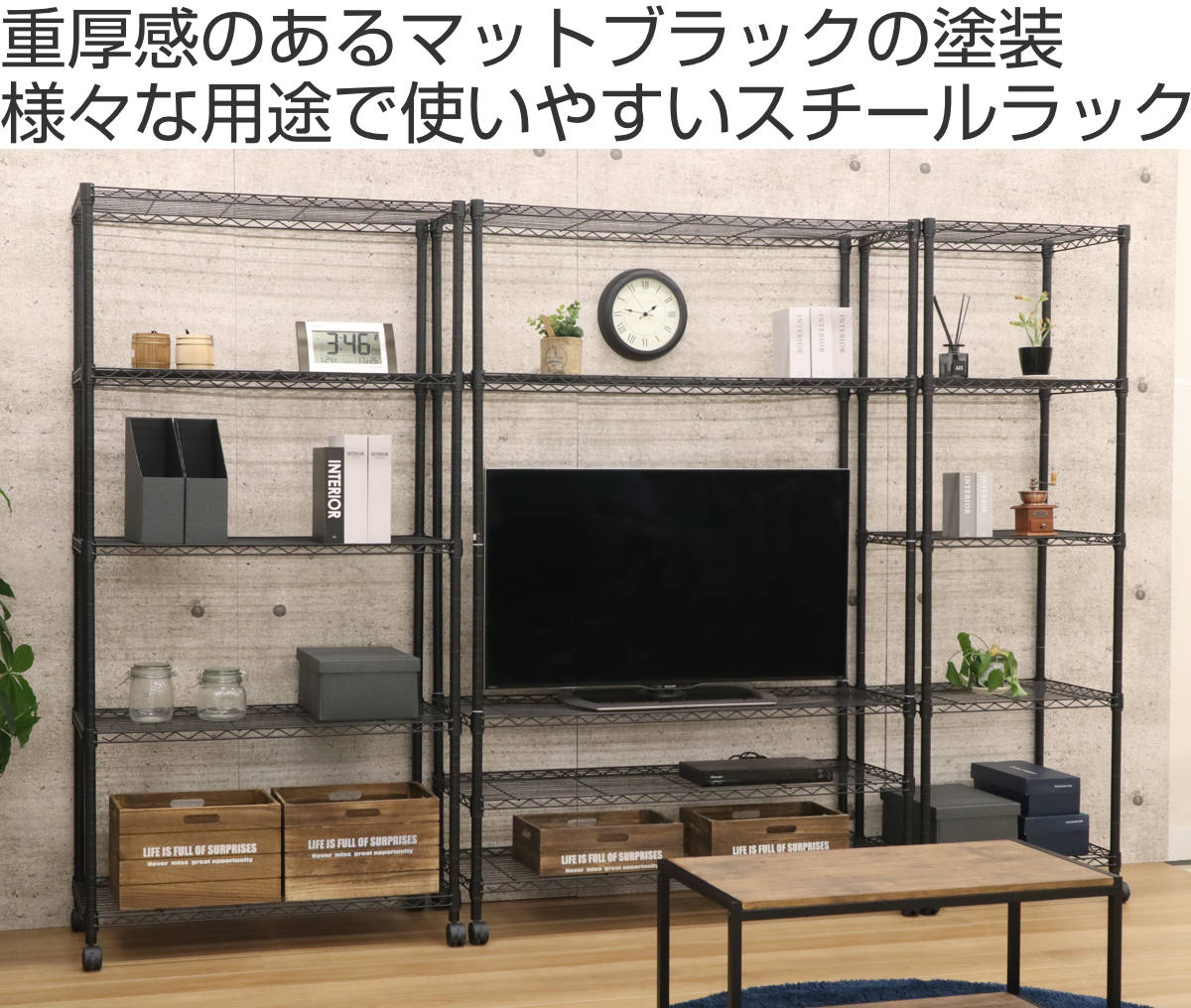 楽天市場】スチールラック 5段 ヴィンテージ調 NERO 幅120cm （ 送料