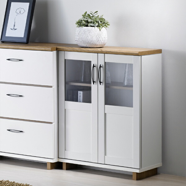 楽天市場】キャビネット ガラス扉 フレンチカントリー調 シュエット 約