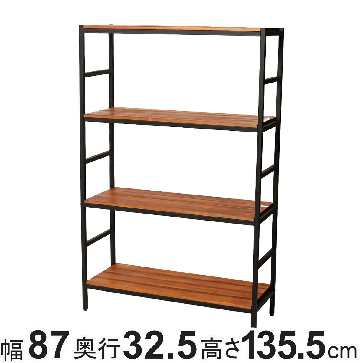 楽天市場】スチールラック 4段 87×40cm 天然木 BRICK （ ラック