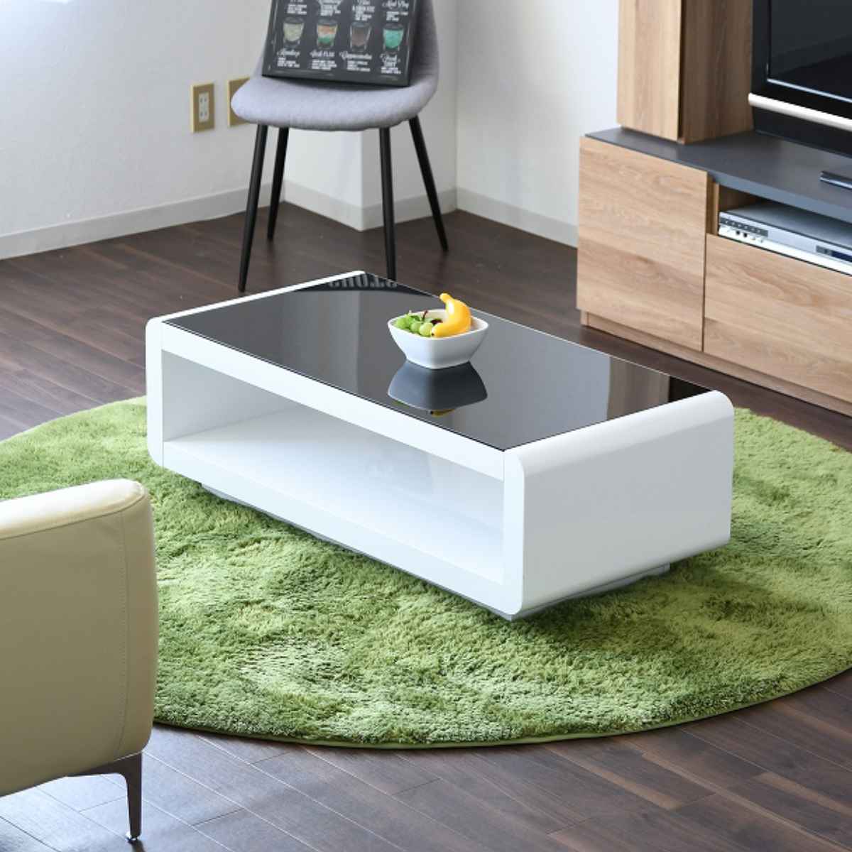 楽天市場】ローテーブル おしゃれ ガラス 大きめ 収納 幅105cm