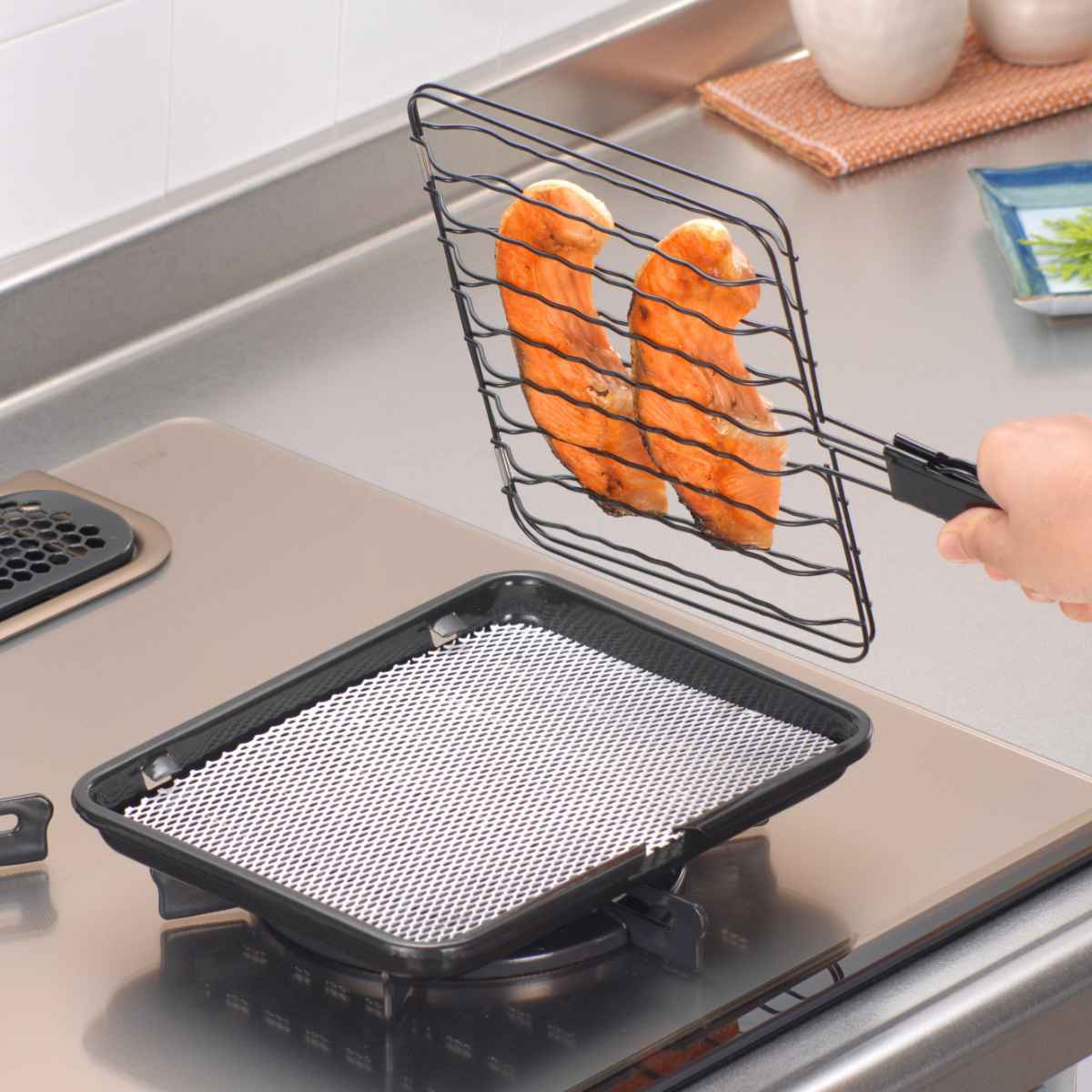 楽天市場】焼き網 焼きづつみ セラミック合わせ焼き （ 直火 ガス火