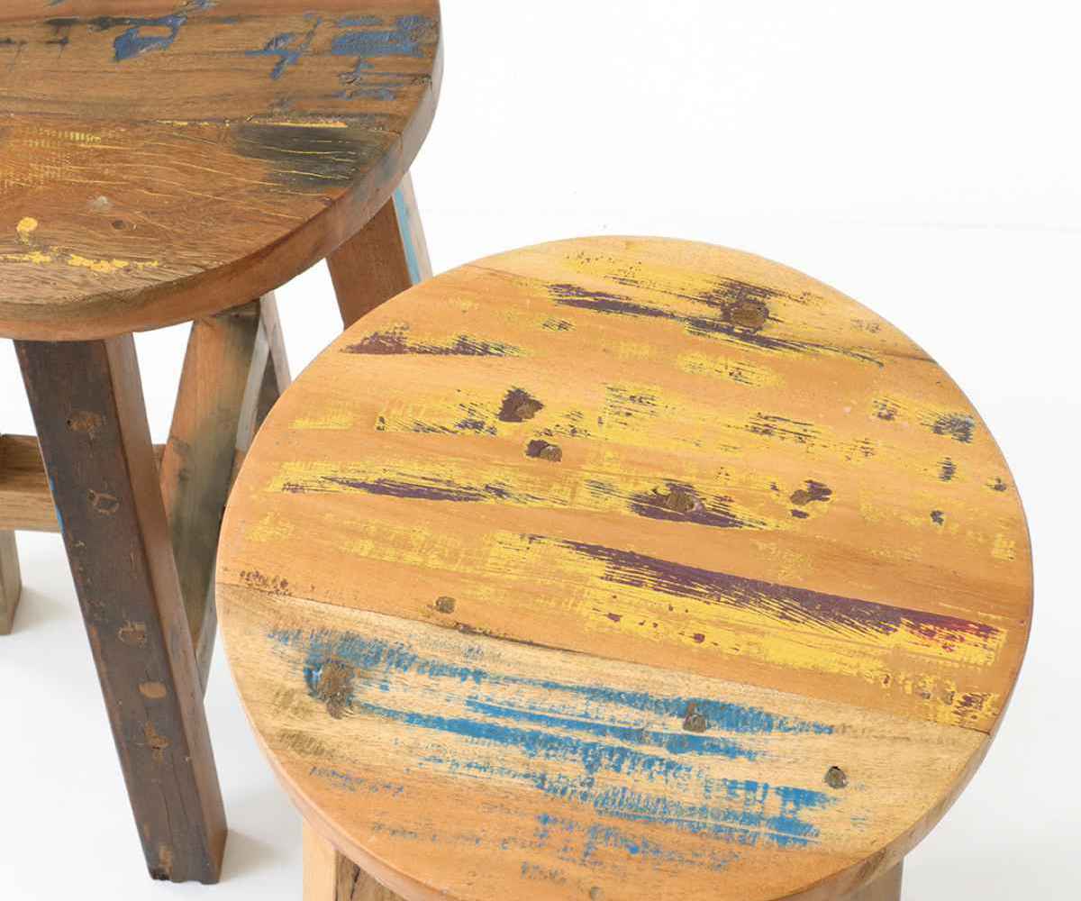楽天市場】ラウンドスツール ボート古材 高さ50cm 木製 （ 送料無料