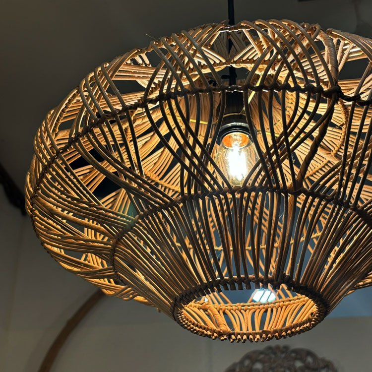 アジアン ラタン ランプシェイド ペンダントライト ラタンフラスコ
