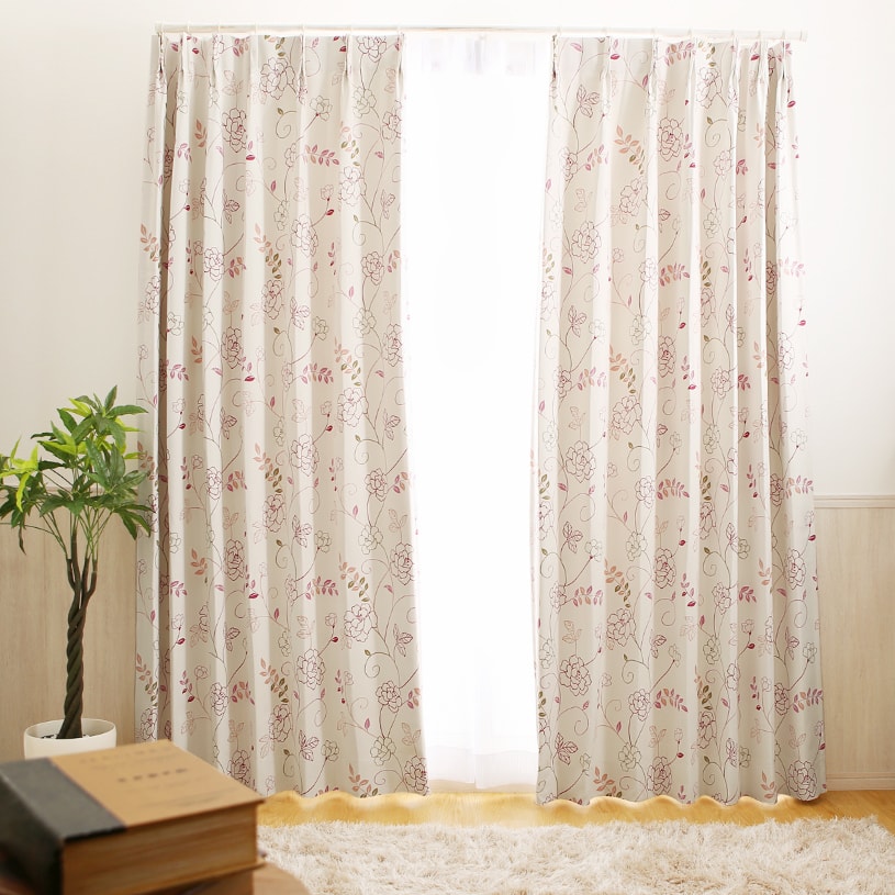 楽天市場】花柄 カーテン 2級遮光 遮光カーテン おしゃれ かわいい